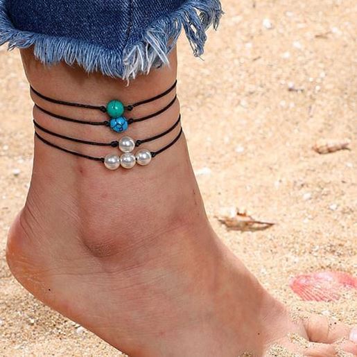 Picture of Bohemian Pearl Anklet Set