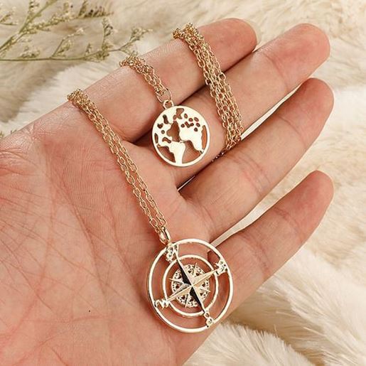 Picture of Compass Pendant Multi-layer Necklace