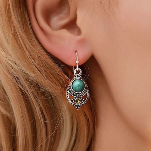 Picture of Bohemian Turquoise Pendant Earrings