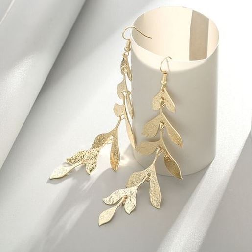 Picture of Leaves Tassel Pendant Earrings