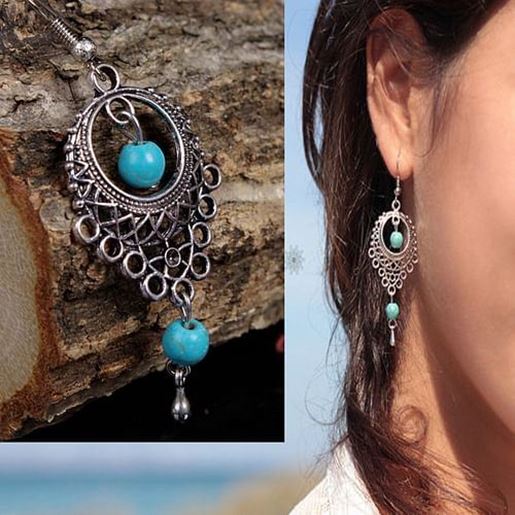 Picture of Geometric Hollow Water Drop Earrings