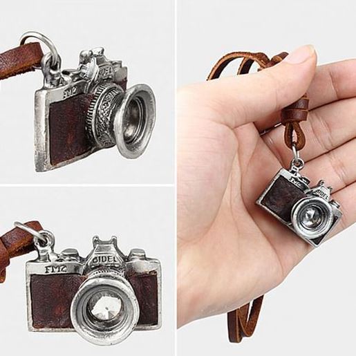 Picture of Cowhide Camera Pendant Necklace