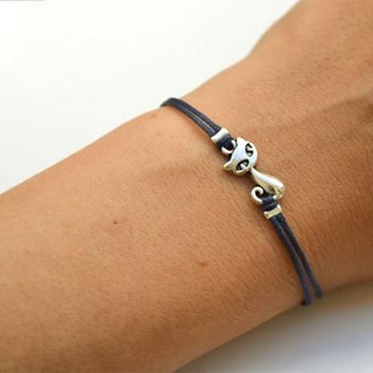 Picture of Alloy Cat Leather Bracelet