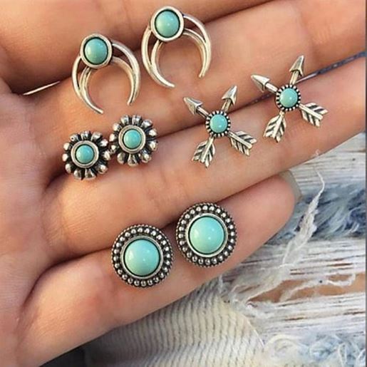 Picture of Arrow Turquoise Earrings Set