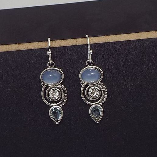 Picture of Aqua Blue Topaz Pendant Earrings