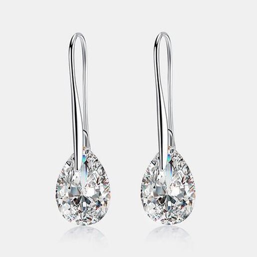 Picture of Geometric Water Drop Zircon Earrings