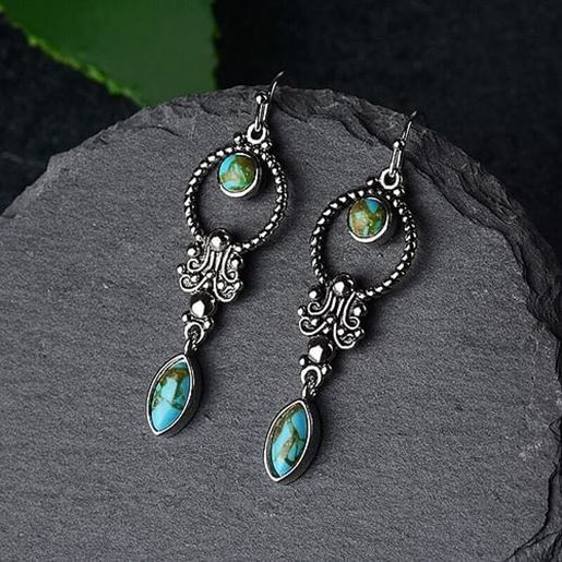 Picture of Vintage Round Turquoise Earrings