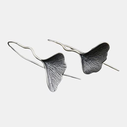 Picture of S925 Ginkgo Leaf Earrings