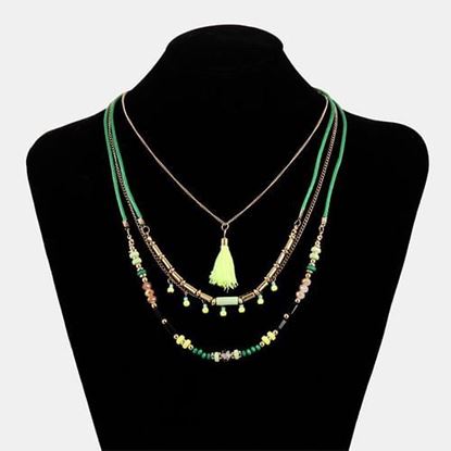 Picture of Bead Tassel Multi-layer Necklace