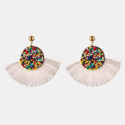 Picture of Geometric Sector Tassel Earrings