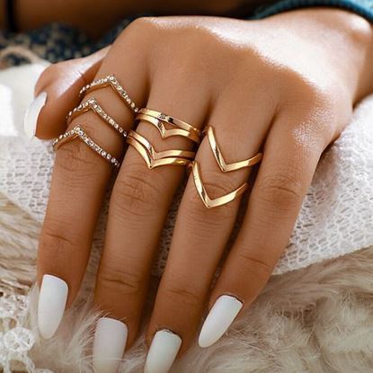 Picture of 5 Pcs V-Shaped Ring Set