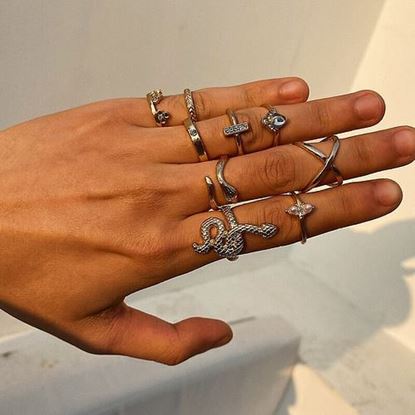 Picture of Metal Snake Rings Set