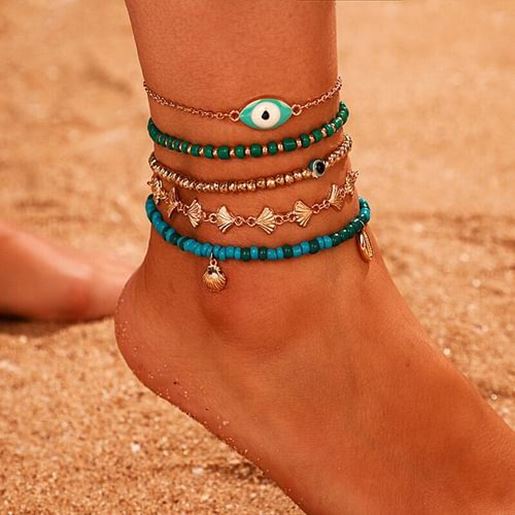 Picture of Shell Tassel Multi-layer Anklet