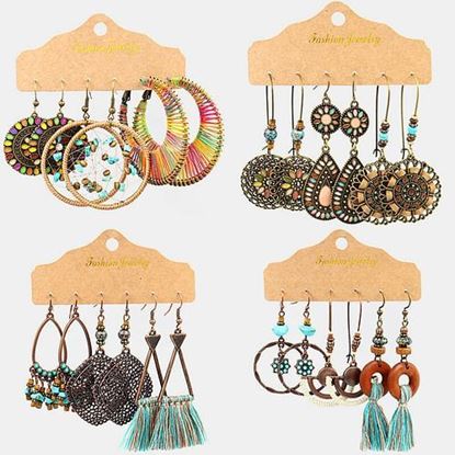 Picture of 3 Pcs Dreamcatcher Tassel Earrings Set