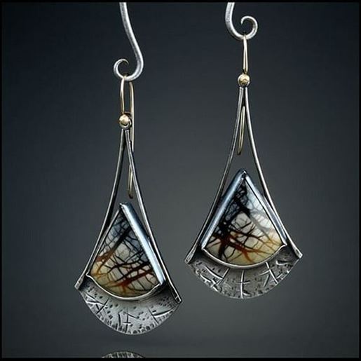 Picture of Metal Colorful Glass Earrings