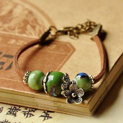 Picture of Flower Ceramic Beads Pendant Bracelet