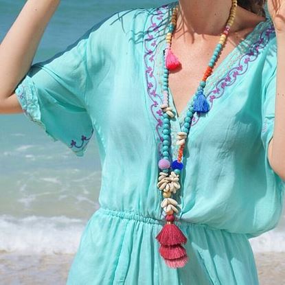 Picture of Bohemian Gradient Tassel Necklace