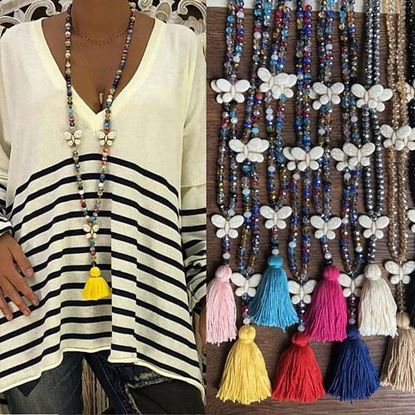 Picture of Butterfly Tassel Necklace