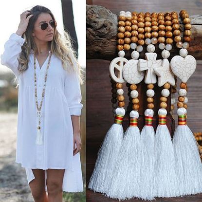 Picture of White Tassel Necklace