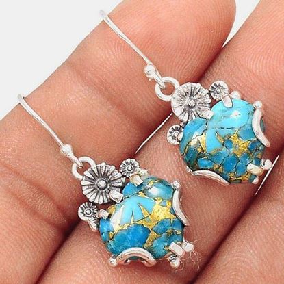 Picture of Temperament Metal Turquoise Earrings