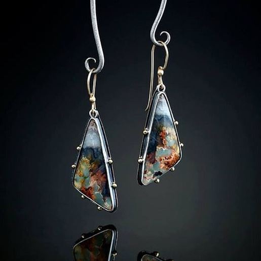 Picture of Temperament Metal Glazed Earrings