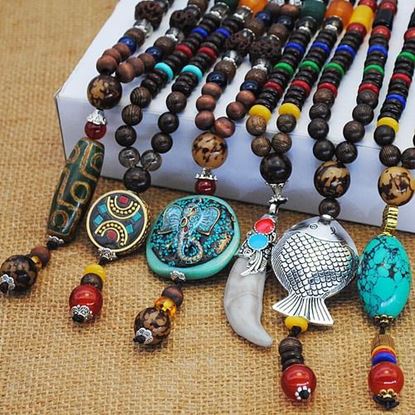 Picture of Handmade Buddha Beads Long Necklace