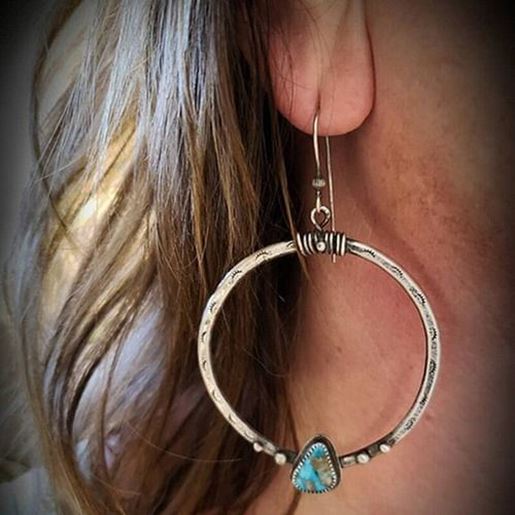 Picture of Metal Handmade Big Circle Earrings