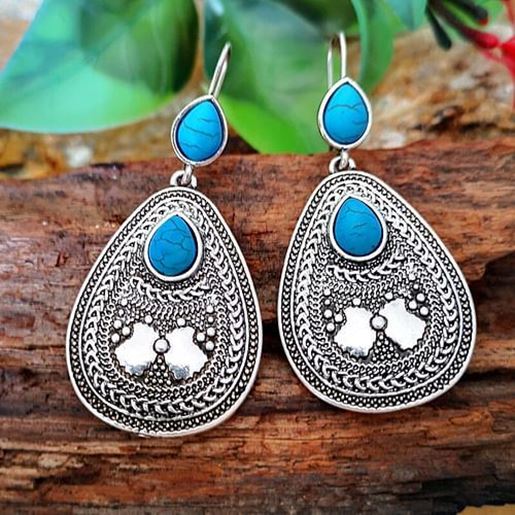 Picture of Water Drop Turquoise Earrings