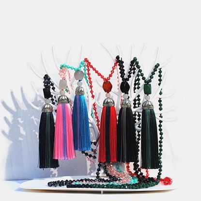 Picture of Crystal Beaded Tassel Necklace