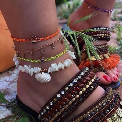 Picture of Fluorescent Braided Multi-layer Anklet