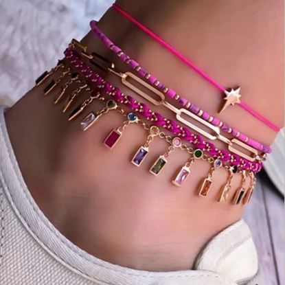 Picture of Gems Tassel Multi-layer Anklet