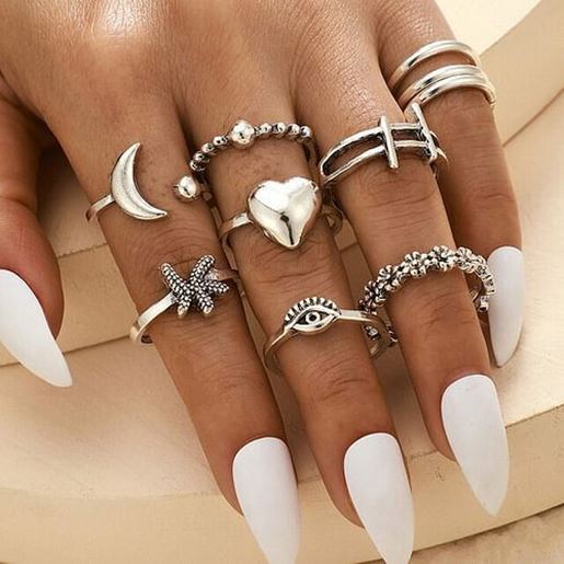 Picture of Moon Adjustable Rings Set