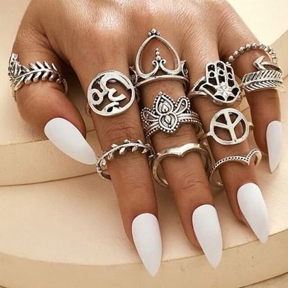 Picture of Arrow Leaves Rings Set