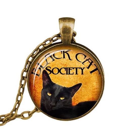 Picture of Metal Glass Cute Cat Necklace