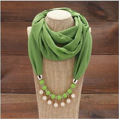 Picture of Pearl Tassel Chiffon Multi-layer Necklace