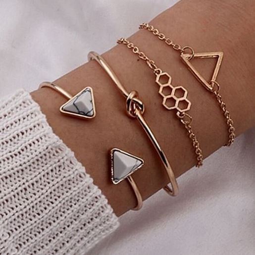 Picture of Triangle Marble Multi-layer Bracelet