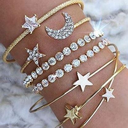 Picture of Metal Star Moon Multi-layer Bracelet