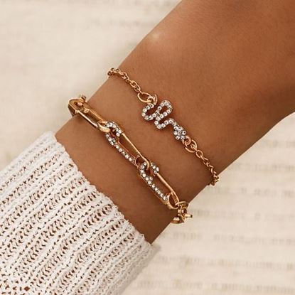 Picture of Rhinestone Pin Multi-layer Bracelet