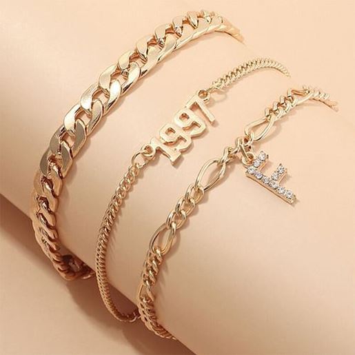 Picture of Rhinestone F Letter Multi-layer Bracelet