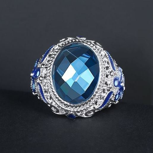 Picture of Blue Glass Stone Ring