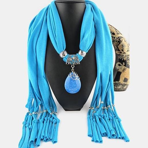 Picture of Teardrop Pendant Scarf Necklace