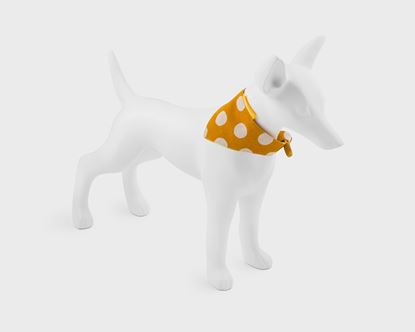 Yellow Dog Bandana | White Polka Dots On Yellow