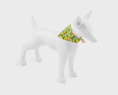 Green Dog Bandana | Yellow Foxes And Flowers On Green