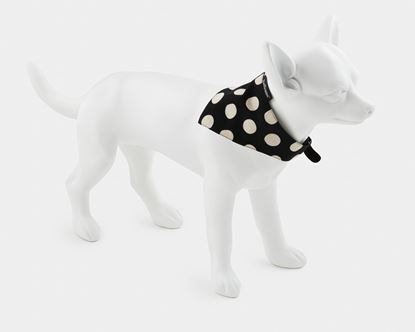 Black Dog Bandana | White Polka Dots On Black - Small