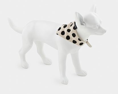 White Dog Bandana | Black Polka Dots On White - Small
