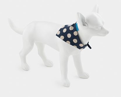 Navy Blue Dog Bandana | White Polka Dots On Navy Blue - Small