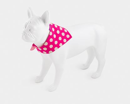 Pink Dog Bandana | White Polka Dots On Pink - Medium