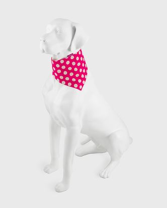 Pink Dog Bandana | White Polka Dots On Pink - Large