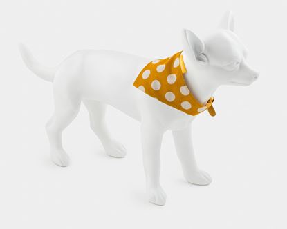 Yellow Dog Bandana | White Polka Dots On Yellow - Small