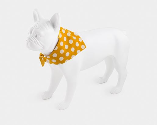 Yellow Dog Bandana | White Polka Dots On Yellow - Medium